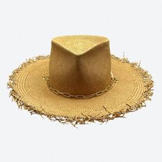 Caress the sun under the shadow of this wide brim straw hat and give to your day that extra Je ne sais quoi that makes you unique... Cowrie Shell charms 18k gold filled clip chain Sweatband with ‘Choose to shine’ inspirational quote All hats are unique and have perfect imperfections! Straw hat hand woven in Ecuador Hand made and designed by Valeria in California Gold Straw Hat With Curved Brim For Vacation, Gold Curved Brim Straw Hat For Vacation, Gold Straw Hat With Flat Brim, Adjustable Gold Panama Hat With Flat Brim, Handmade Gold Wide Brim Hat, Handmade Gold Summer Hats, Gold Straw Brimmed Hat, Adjustable Gold Panama Hat With Wide Brim, Gold Wide Brim Straw Hat