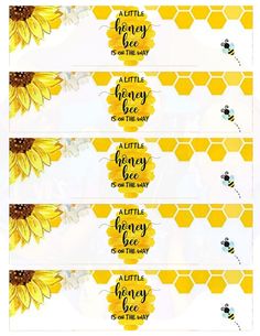 bees and sunflowers with the words little honey on them