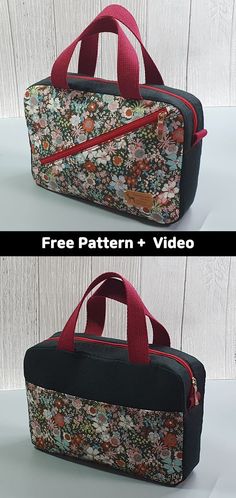 two images of the same bag, one with flowers on it