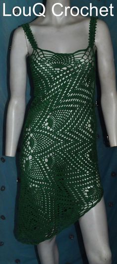 This hand crocheted dress is made from 100% cotton in a star design which starts on one hip and fans out to the rest of the dress. This dress has some give and will fit a size AU 8 to 12. Fitted Cotton Crochet Lace Dress, Spring Green Crochet Lace Dress, Fitted Green Crochet Dress For The Beach, Fitted Green Crochet Dress For Beach, Green Crochet Lace Summer Dress, Green Crochet Sleeveless Dress, Fitted Green Crochet Sleeveless Top, Green Sleeveless Crochet Dress, Green Fitted Sleeveless Crochet Top