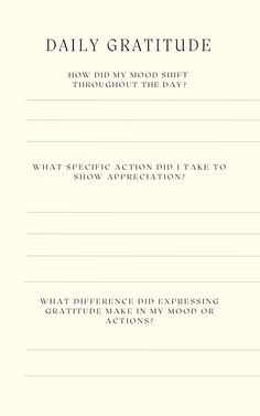 the daily gratitude is shown with instructions for how to use it