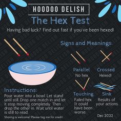 How To Hex Someone, Hex Test, Hoodoo Tips, Hoodoo Delish, How To Do Magic, Old Magic