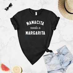 Mamacita Needs a Margarita T-Shirt + SIZING and DETAILS + - Women's Sizing: Please refer to size chart - Our t-shirts are made of a cotton/poly blend + SHIPPING AND PROCESSING TIME + - Orders get processed and shipped in 1-5 business days - We ship from the West Coast of the United States - All packages are shipped via First Class mail or Priority mail - All orders come with complimentary deliver confirmation To see more please visit: http://etsy.com/shop/truelush Mexico Tshirts, Mamacita Needs A Margarita, Cruise Shirt, Mom Shirts, West Coast, Priority Mail, Baby Onesies, Size Chart, United States