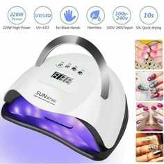 Description:1. Drying Nail or Gel Flexibly: High power portable uv nail dryer with 57pcs adjustable lighting element led beads make nail or led gel smarter drying. Flexible Drying Options with 4 timer setting: 10s/30s/60s/99s mode.2. Save 80% Time for Curing Nails: Our professional uv led nail light for gel nails can shorten your curing time by 80% than other led nail lamps. You will easily get beautiful nails because of our gel nail lamps. Save your time, effort and a amount of money to get gre Gel Nail Light, Nail Polish Dryer, Pedicure Machine, Uv Nail Polish, Uk Nails, Facial Kit, Uv Nail Lamp, Gel Lamp, Pedicure At Home