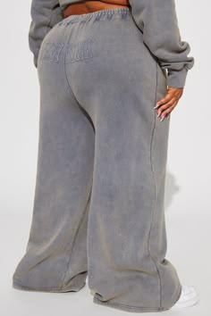 Available In Grey/combo. Sweatpants Elastic Waist Wide Leg Drawstring Embroidered Back Screen Print Stretch Disclaimer: Due To The Specialized Wash Process, Each Garment Is Unique. Embroidery Placement Will Vary. 60% Cotton 40% Polyester Imported | New York Hustle Washed Sweatpants in Grey size 1X by Fashion Nova Grey Sweats Outfit, Luxury Sweatpants, Sweatpants Fit, Embroidery Placement, Flared Sweatpants, Cute Online Clothing Stores, Shopping Essentials, Flare Sweatpants, Sweats Outfit