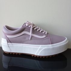 Vans Men's Old Skool Stacked Tumbled Leather Platform Sneaker In Purple Dove / True White ~ Features For A Modern Take On A Classic Silhouette. The Tumbled Leather Upper Provides Supple Durability And A Buttery Sheen, Bringing Both Practicality And Style To Your Everyday Wear & The Platform Gives You A Sassy Boost :) Retail Market: $100 Style: Unisex Condition: Brand New With Tag & Without Original Shoe Box Men's Size: 9 Or 10.5 (Women's Size) Vans Leather Sneakers, Spring Vans Leather Sneakers, Leather Vans Sneakers For Spring, Spring Leather Vans Sneakers, Retail Market, Platform Sneaker, Mens Vans, Classic Silhouette, Old Skool