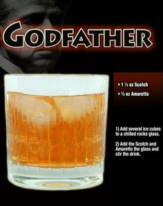 a poster with an image of a man's face and the words godfather on it