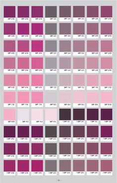 the color chart for different shades of pink