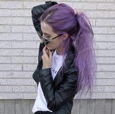 Pastel purple pony tail Fantasy Hair, Pastel Hair, Hair Color Dark