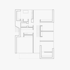 an outline drawing of a floor plan for a house with two levels and one bedroom