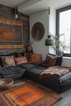 a living room filled with lots of furniture and rugs