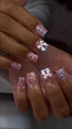 Short Xmas Nails, Acrylic Nails, Nails