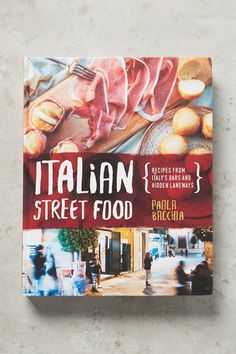 italian street food cookbook on the wall