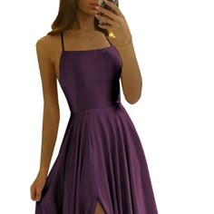 Ordered For A Wedding But Was Not The Right Color. Never Worn. Size 8 Hoco Dresses Magenta, Dresses For School Formal, Cute Short Homecoming Dresses, Dark Purple Homecoming Dresses, Homecoming Dresses Dark Purple, Hoco Dresses Medium Length, Purple Square Neck Party Dress, Dark Purple Hoco Dresses, Beautiful Hoco Dresses