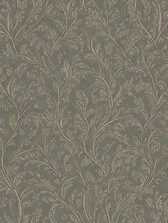 an image of a wallpaper pattern in grey and beige colors with leaves on it