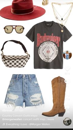 Indy 500 Outfit, Summer Cowgirl Outfits, Country Outfits Women, Concert Outfit Rock, Concert Outfit Inspo, Race Day Outfits, Cowgirl Style Outfits, Fest Outfits, Nashville Outfits