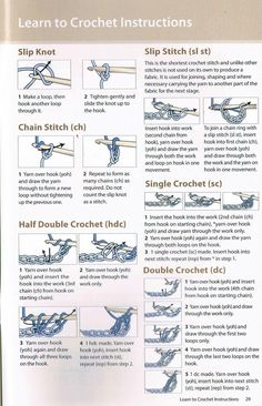 instructions to crochet instructions on how to tie a slip knot in the shape of a boat