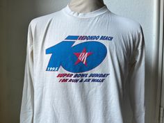 Good shape Pit to pit is 22" Top to bottom is 26" Tag size: L Olivia 24 C317 Run 5k, 10k Run, Vintage Running, Running 10k, Super Bowl Sunday, Redondo Beach, Running Shirts, Gender Neutral, Walking