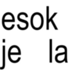 the words jesok je la are shown in black on a white background,