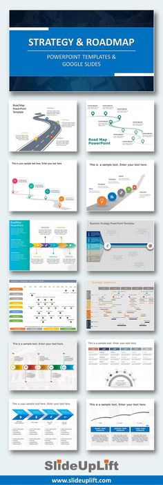 Strategy & Roadmap Templates For PowerPoint | Google Slides Templates | SlideUpLift Business Roadmap Templates, It Strategy Roadmap, Data Strategy Roadmap, Strategic Planning Template Presentation, Strategy Planning Template, Roadmap Presentation, Strategy Roadmap, Powerpoint Presentation Ideas, Business Roadmap