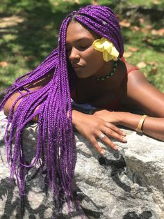 Box Dreads, Box Braids Hairstyles, Purple Aesthetic, Purple Hair, Hair Designs, Box Braids, Justin Bieber, Hair Inspo, Hair Stylist