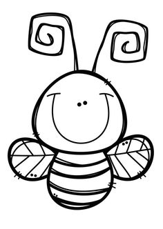 a black and white drawing of a bee