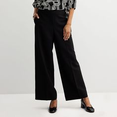 You'll love the casual style of these women's Pull-On Wide Leg Pants from Nine West.Click on this WOMEN'S GUIDE to find the perfect fit and more! You'll love the casual style of these women's Pull-On Wide Leg Pants from Nine West.Click on this WOMEN'S GUIDE to find the perfect fit and more! FEATURES Elastic waistband 2 pockets Straight hemFIT & SIZING 40-in. length from shoulder to hem Wide legFABRIC & CARE Polyester, spandex Lining: polyester Machine wash Imported Size: X Large. Color: Mineral Black Dress Pants Outfit, Black Dress Pants Outfits, Dress Pants Outfit, Dress Pants Outfits, Slacks For Women, Petite Size Chart, Black Slacks, Black Dress Pants, Womens Size Chart