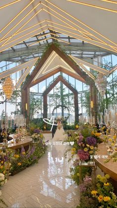 the bride and groom are walking down the aisle in their wedding ceremony at the grand floret