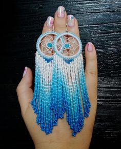 Boho dreamcatcher fringe ethnic blue earrings native american | Etsy Beaded Dreamcatcher Earrings, Dreamcatcher Earrings Diy, Blue Beaded Fringe Earrings For Festival, Bohemian Blue Beaded Fringe Earrings, Blue Bohemian Beaded Fringe Earrings, Bohemian Blue Fringe Tassel Earrings, Turquoise Beaded Fringe Tassel Earrings For Festival, Bohemian Blue Earrings With Beaded Fringe, Blue Fringed Beaded Earrings For Festival