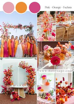 an orange and pink wedding color scheme