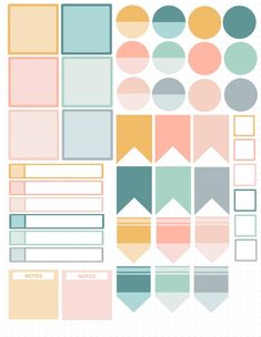 an assortment of pastel colors and shapes