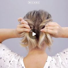 Cute Up Do Hairstyles For Short Hair, Messy Double Buns Tutorial, Up So Short Hair, Med Hair Updos Easy, Double Buns Short Hair, Easy Updos For Bob Hair, Easy Up Styles For Short Hair, Easy Pulled Back Hairstyles For Long Hair, Macaron Buns Hair