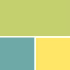 the color scheme is yellow, blue and green with two different shades on each side