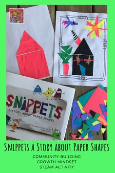 Low prep resource for Snippets a Story about Paper Shapes, great community building lessons for the classroom, and I love the STEAM element, grades 2-4 Montessori Elementary Classroom, Story Elements Activities, Kindergarden Art, Storybook Crafts, Shape Books, Shapes Preschool, Shapes Activities, Art Curriculum, Art Lessons Elementary