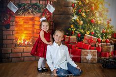 Katebackdrop鎷㈡綖Kate Winter Christmas trees  Fireplace  Stockings  Christmas Gifts for Pictures Christmas Poses For Family, Raised Fireplace, Christmas Tree And Fireplace, Christmas Poses, Fireplace Stockings, Fireplace Christmas, Winter Backdrops, Photo Booth Background, Stockings Christmas