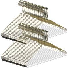 three metal clothes hangers stacked on top of each other