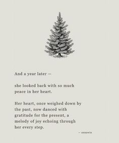 a drawing of a pine tree with the quote and poem below it