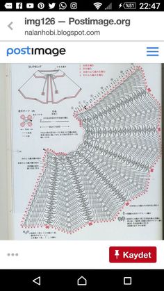 an open book with crochet designs on the pages and instructions to make it