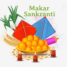 the festival is celebrating with colorful kites and candles, illustration, celebration png and psd