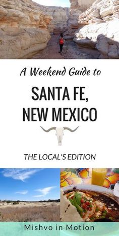 the cover of a weekend guide to santa fe, new mexico by misho in motion