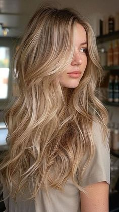 Light Brown Shadow Root Blonde, Spring Dirty Blonde Hair, Long Hair With Highlights Blonde, Butter Beige Hair, Dirty Blonde Bayalage Hair, Blonde Hair For Porcelain Skin, Dimensional Blonde Long Hair, Dimensional Layers Hair, Dynamic Blonde Hair