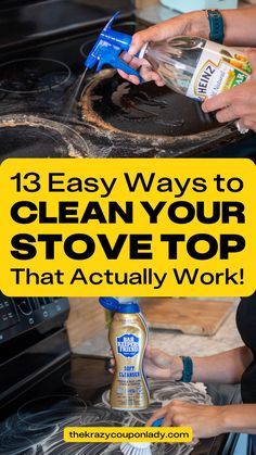 Wanna know how to clean a stove top? Glass stovetops look nice, but they can be a major pain to clean. If you’re tired of buying products that don’t clean your glass cooktop, try these easy DIY cleaning methods, kitchen hacks, + cleaners! Kitchen cleaning tips are a must if you want a clean house. If you're wondering how to clean a glass stove top without trying a bunch of products that don't work, The Krazy Coupon Lady has you covered with these kitchen cleaning hacks + tips. #cleaningtips Hard Water Remover, Deep Cleaning House Checklist, Kitchen Cleaning Tips, Deep Cleaning House, Cleaning Methods, Bar Keepers Friend, Bar Keeper, Glass Cooktop, Kitchen Cleaning Hacks