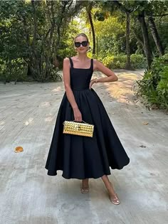 Black Square Neck Long Dress Suspenders Dress, Corset Design, Backless Long Dress, Waist Corset, Dress Slim, Dress Women Elegant, Straight Neckline, Suspender Dress, Black Sleeveless Dress