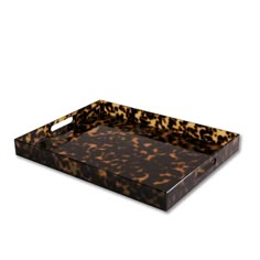 an animal print tray with handles