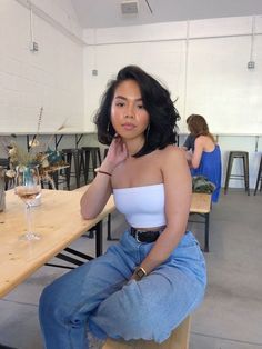 Tube Top Outfits, White Tube Top, Mom Jeans Outfit, Looks Street Style, Romper Outfit, Mode Inspo, Cute Simple Outfits, Outfits Casual, Looks Style