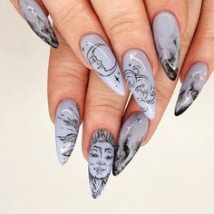 Nail Inspo Summer Instagram Magazine, Kutek Disney, Nails Dark, Witchy Nails, Nails Natural, Nails Spring, Dark Nails, Fire Nails