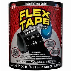 a can of flex tape on a white background