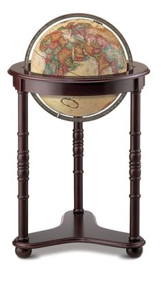 Westminster 16 Inch Floor World Globe By Replogle Globes Standing Globe, Floor Globe, Antique Flooring, Cherry Hardwood, World Globes, Globe Decor, World Globe, Old World Charm, Wood Stand