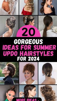 Casual Summer Hairstyles, Summer Hairstyles Updo, Summer Updo Hairstyles, Hairstyles For Halter Dress, Summer Updo, Medium Length Hair Women, Summer Hairdos, Guest Hair