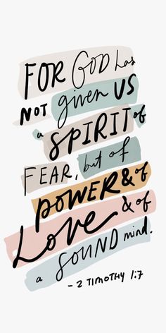 a quote with the words for god is not given us spirit, fear and power